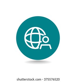global business, business man icon, vector illustration.