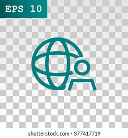 global business, business man icon, vector illustration.