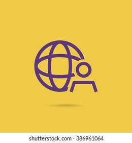 global business, business man icon, vector illustration.