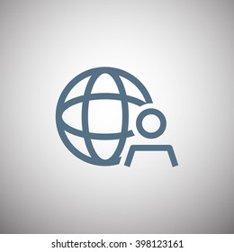 global business, business man icon, vector illustration.