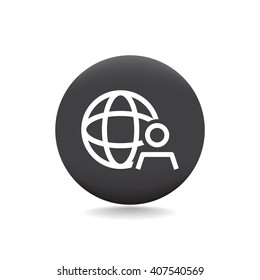 global business, business man icon, vector illustration.
