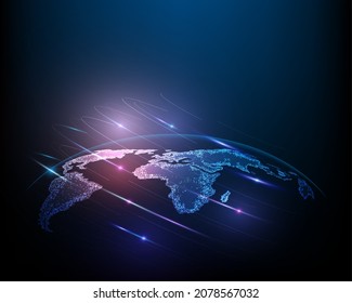 Global business network connection world map point and line composition illustration