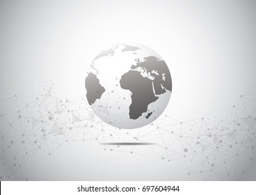 Global business network connection. World map point and line composition concept of global business. Vector Illustration