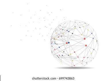 Global business network connection. World map point and line composition concept of global business. Vector Illustration