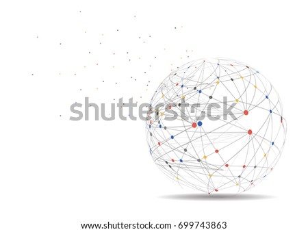 Global business network connection. World map point and line composition concept of global business. Vector Illustration