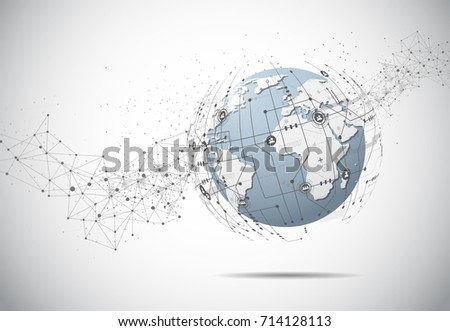 Global business network connection. World map point and line composition concept of global business. Vector Illustration