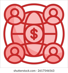 Global Business Network Icon Element For Design