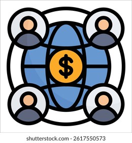 Global Business Network Icon Element For Design