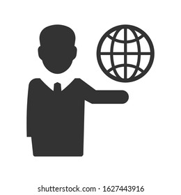 Global business network icon. vector graphics