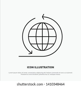 Global Business, Business Network, Global Line Icon Vector