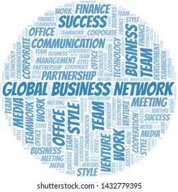 Global Business Network word cloud. Collage made with text only.