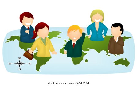 Global Business People - Vector Icon