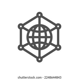 Global business related icon outline and linear vector.