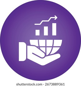 Ilustración de icono de Vector único de negocios globales