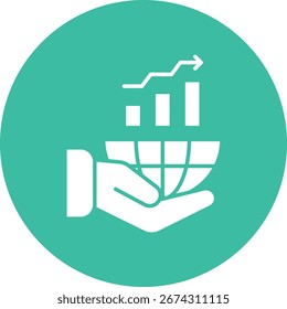 Ilustração de ícone de vetor único de negócio global