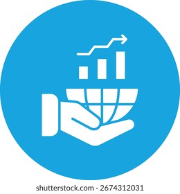 Globales Unternehmen, einzelne Vektorgrafik-Symbol