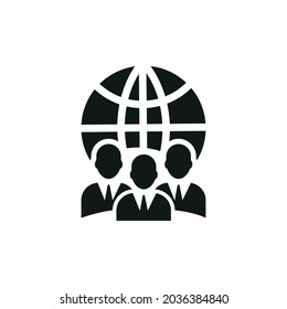 Global business team icon, vector global business team icon, vector illustration
