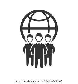 Icono del vector del equipo de negocios global