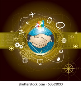 El negocio global de los antecedentes de conexión tecnológica.