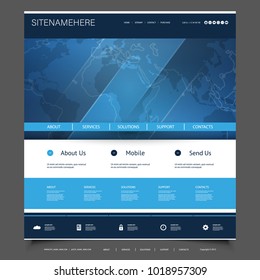 Global Business, Technologie, Verbindung, Netzwerk - Website-Vorlagendesign 