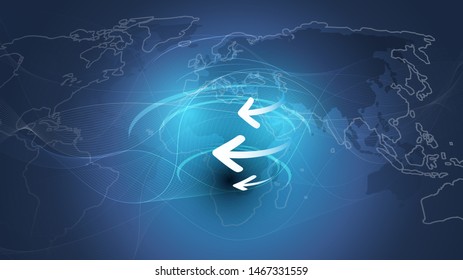 Global Business, Technology, Network, Globalization Concept, Vector Design Template
