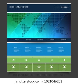 Global Business, Technology - Website Template Design 
