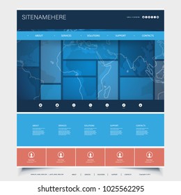 Global Business, Technology - Website Template Design 