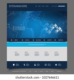 Negocios globales, tecnología - Diseño de plantillas de sitio web