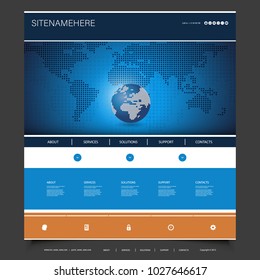 Global Business, Technology - Website Template Design
