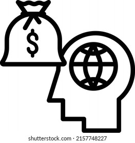 global business thinking icon. world financial vector.