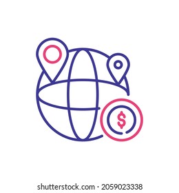 Global Business, Vektorgrafik 2 - farbige Icon-Illustration. EPS10-Datei
