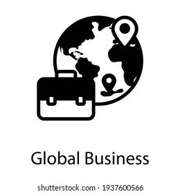 Global business vector filled icon 