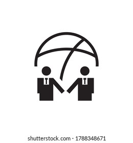 diseño de logotipo de icono de vector de negocio global