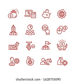 Global business vector icons set