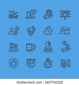 Global business vector icons set