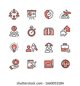Conjunto de iconos de vectores de negocios globales