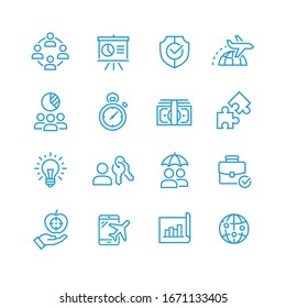 Global business vector icons set