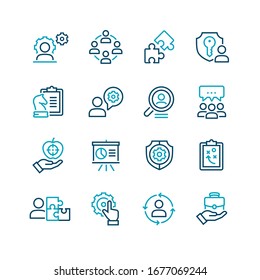 Global business vector icons set