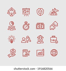 Global business vector icons set