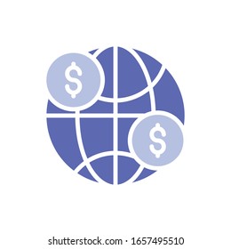 Global Business Vector illustration. Business Investment and Growth Glyph Style icon. EPS 10