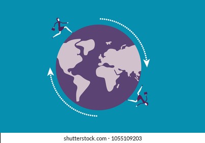 Global business. Vector illustration working business concept.