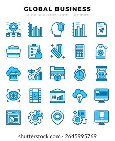 Global Business web icons in Two Color style.