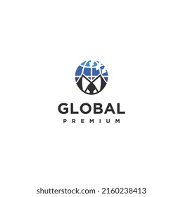 Global business wise logo, vector stock