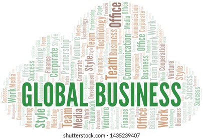 Global Business word cloud. Collage made with text only.
