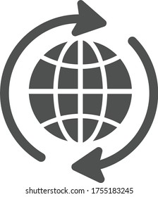 Global business or Worldwide gray icon