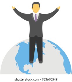 
Global Businessman Vector Icon
