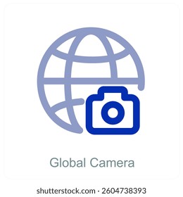 Global Camera and globe icon concept