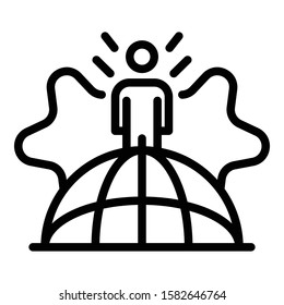 Global campaign icon. Outline global campaign vector icon for web design isolated on white background