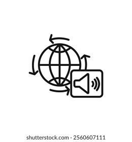 Global campaign icon vector line logo art