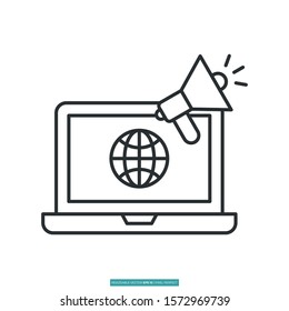 Global campaign seo icon vector illustration logo template for many purpose. Isolated on white background.